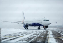 History snow on the runway