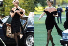 Diana revenge dress princess vanity black party getty her prince wearing fair iconic charles little summer 1994