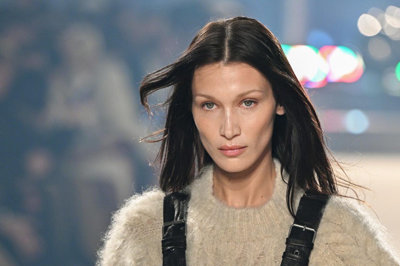 Bella hadid hailey bieber variations on a sheer black theme