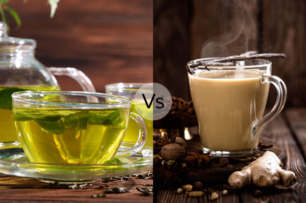 Green tea with milk