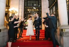 Lilah ramzi city hall wedding vintage bergdorf goodman dress