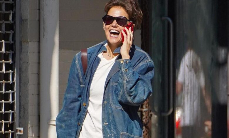 Katie holmes mint green pants