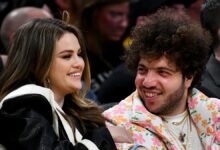 Selena gomez benny blanco date night style couture cow print