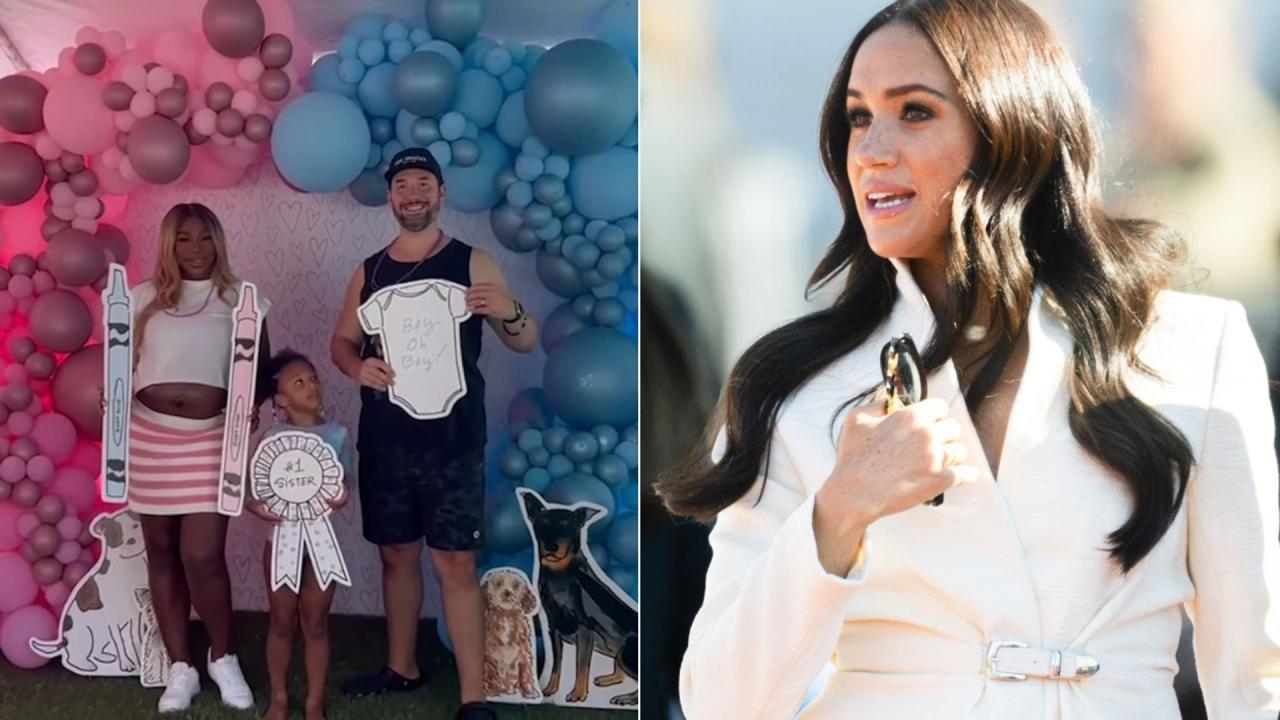 Meghan markle models power lunch style while out with serena williams