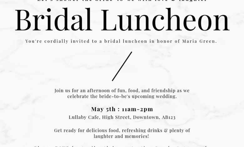 How to plan a bridal luncheon